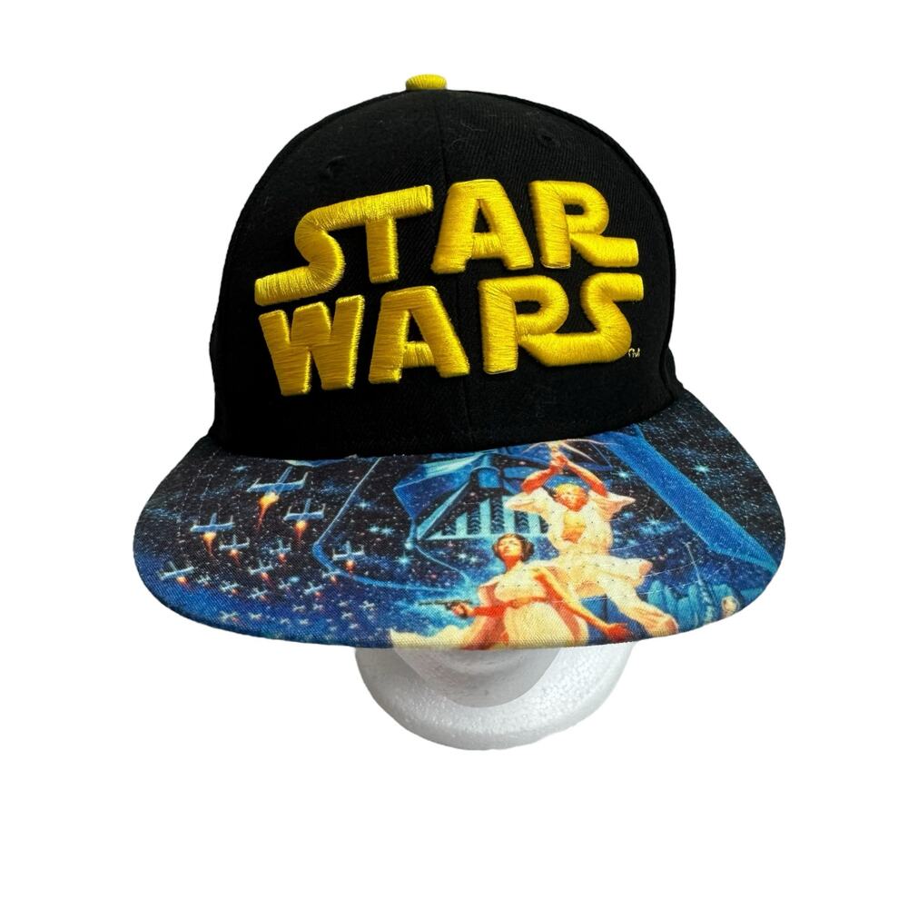 STAR WARS A New Hope Black Hat Cap Snapback Bill Print One Size New Era 9Fifty